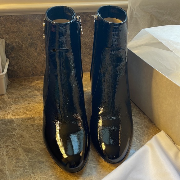 NWT Jimmy choo Black patent Ankle Boots 65. Size 38 - Picture 10 of 12